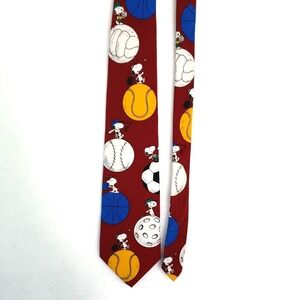 Charlie Brown and‎ Gang Tie Snoopy Sports Balls Polyester Necktie USA Made Mens